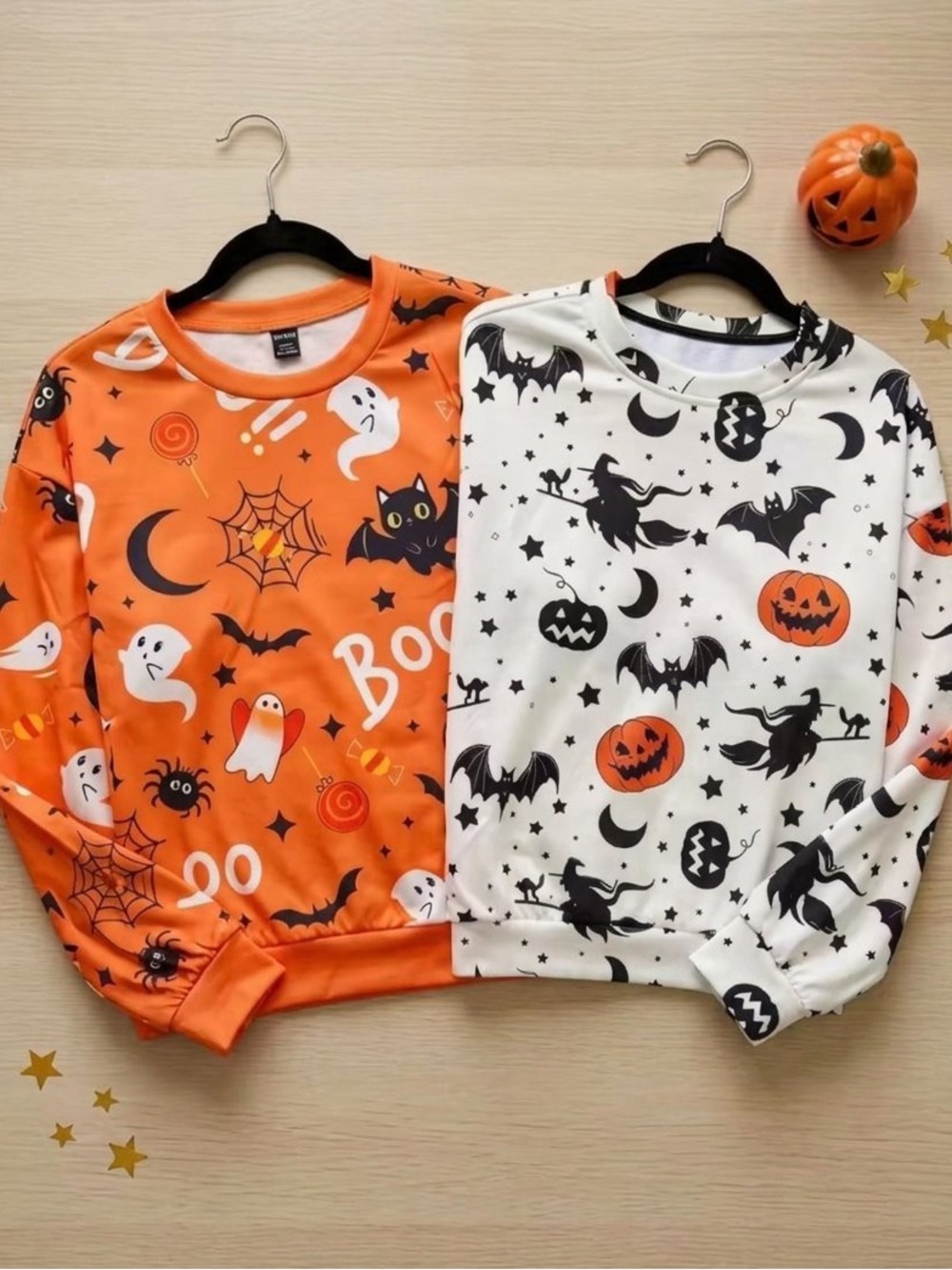 NWT SHEIN Women’s XS Halloween 2-Piece Lounge Set - Spooky Crewneck Sweatshirts